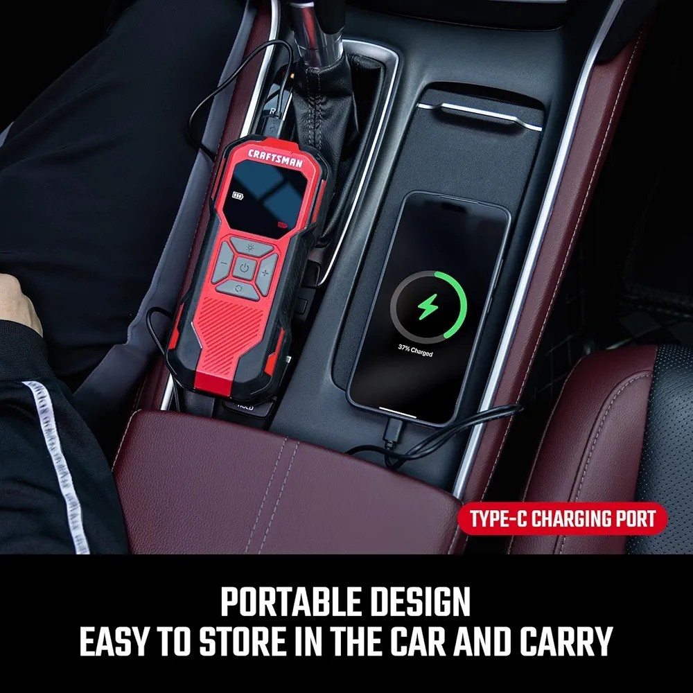 CRAFTSMAN PORTABLE AIR INFLATOR rechargeable 12-VOLT LITHIUM CMXPTXA1201 USB C