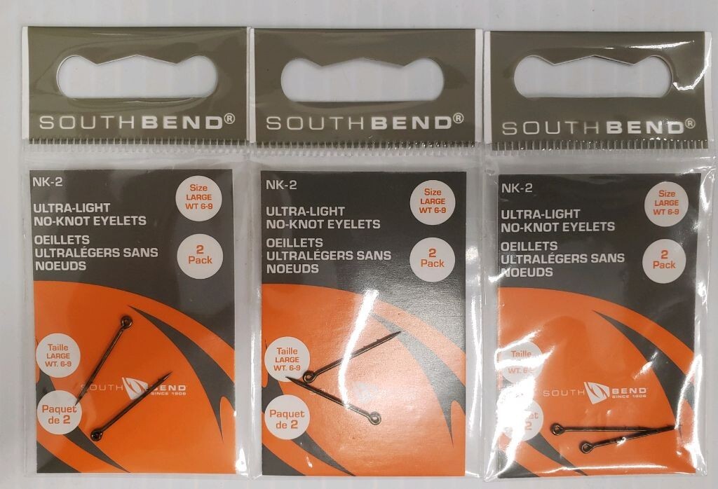 6-No Knot Eyelets - Connects Leader to Fly Line LARGE Size WT 6-9, 3-2Packs |A6