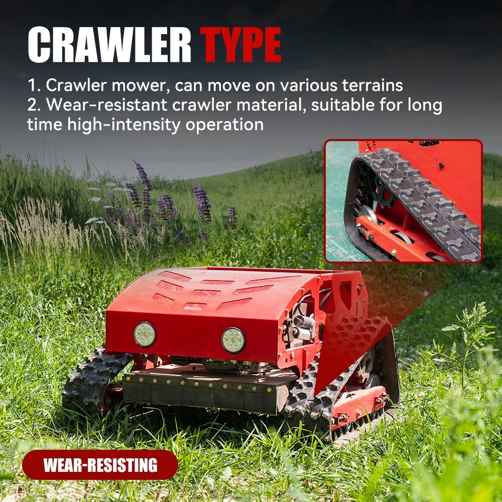 200m gasoline remote control lawn mower all terrain 45 degree rock climbing