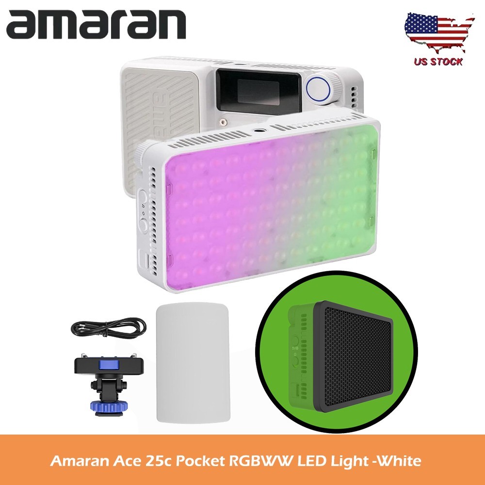 Amaran Ace 25c RGB LED Video Light with Grid, Full Color 2300-10000K