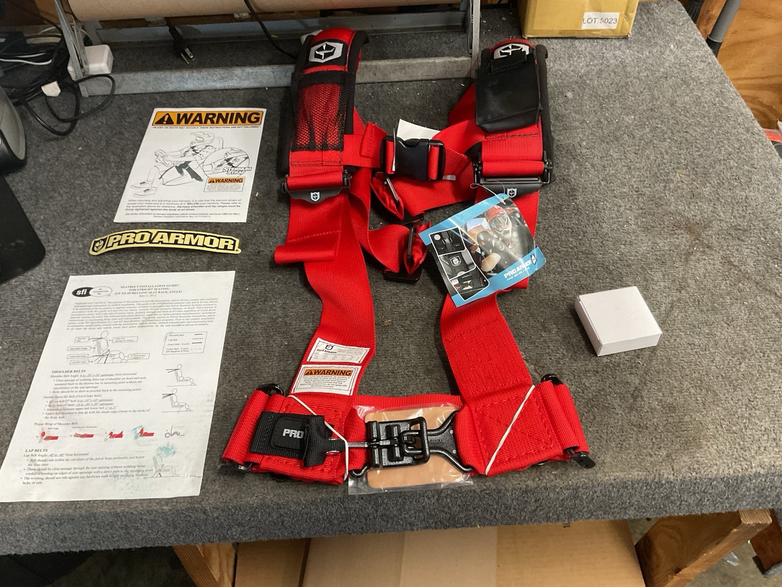 Pro Armor Driver Side Four Point Auto Buckle Harness - Red A16UH348BL