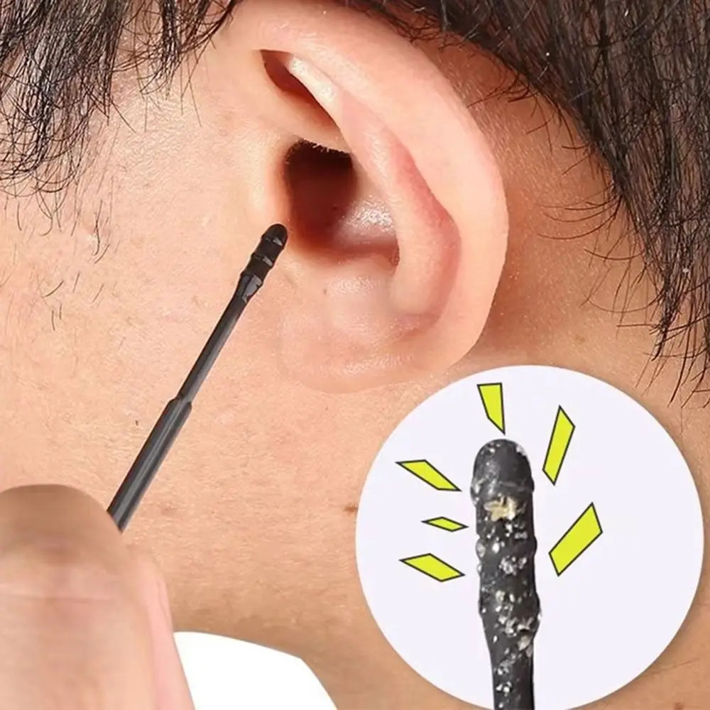 60pcs Disposable Silicone Ear Wax Remover Sticky Earpick S/L Cleaner Set - NEW