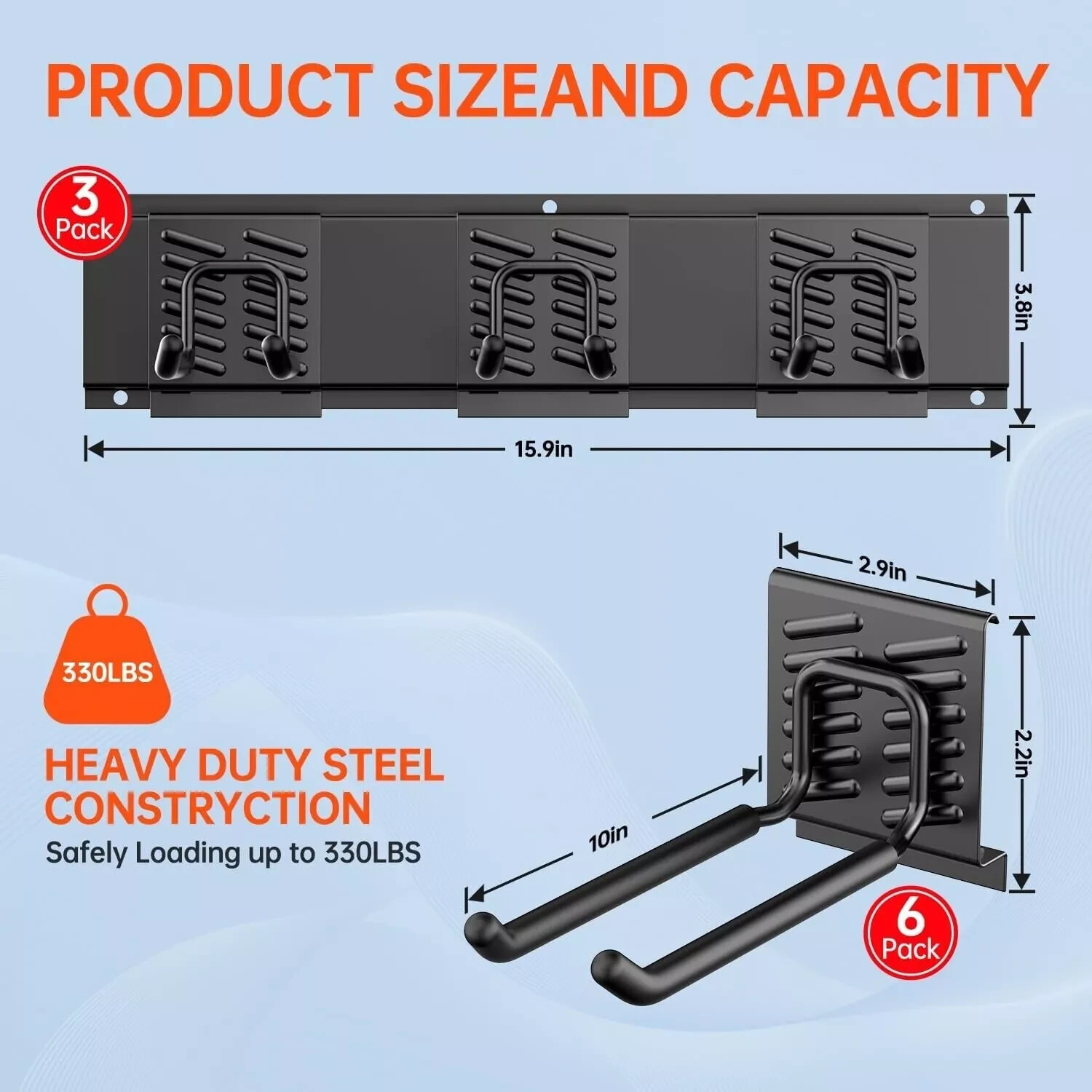 48 Inches Garage Storage, Garage Organization, Wall Mount Garden Tool Organizer