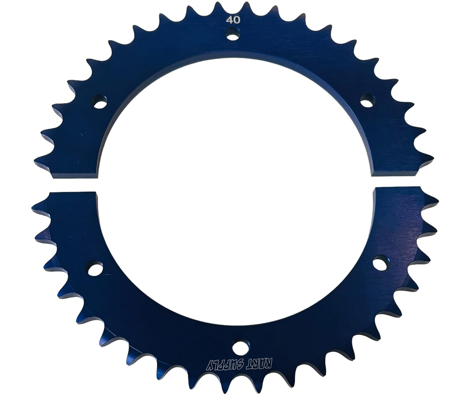 Split Aluminum Sprocket for 420 or 40 Chain. Multiple Sizes Available. Blue