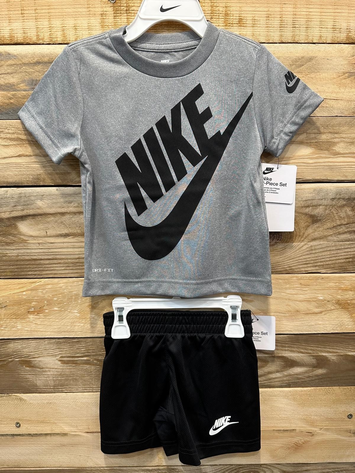 Nike Boy's 2-Piece Set Dri-Fit (66F024-023), Grey/Black, SH(S228T)