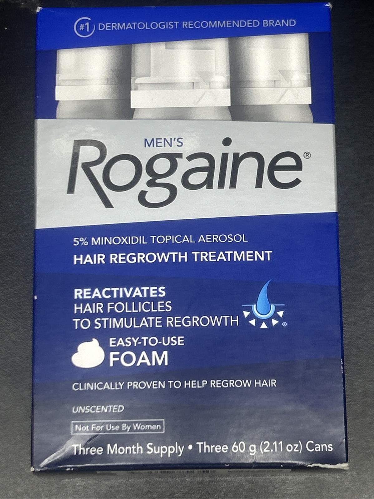 Rogaine Foam Men's Hair Regrowth Treatment 3 Month Supply***EXP 02/2027+***NEW**
