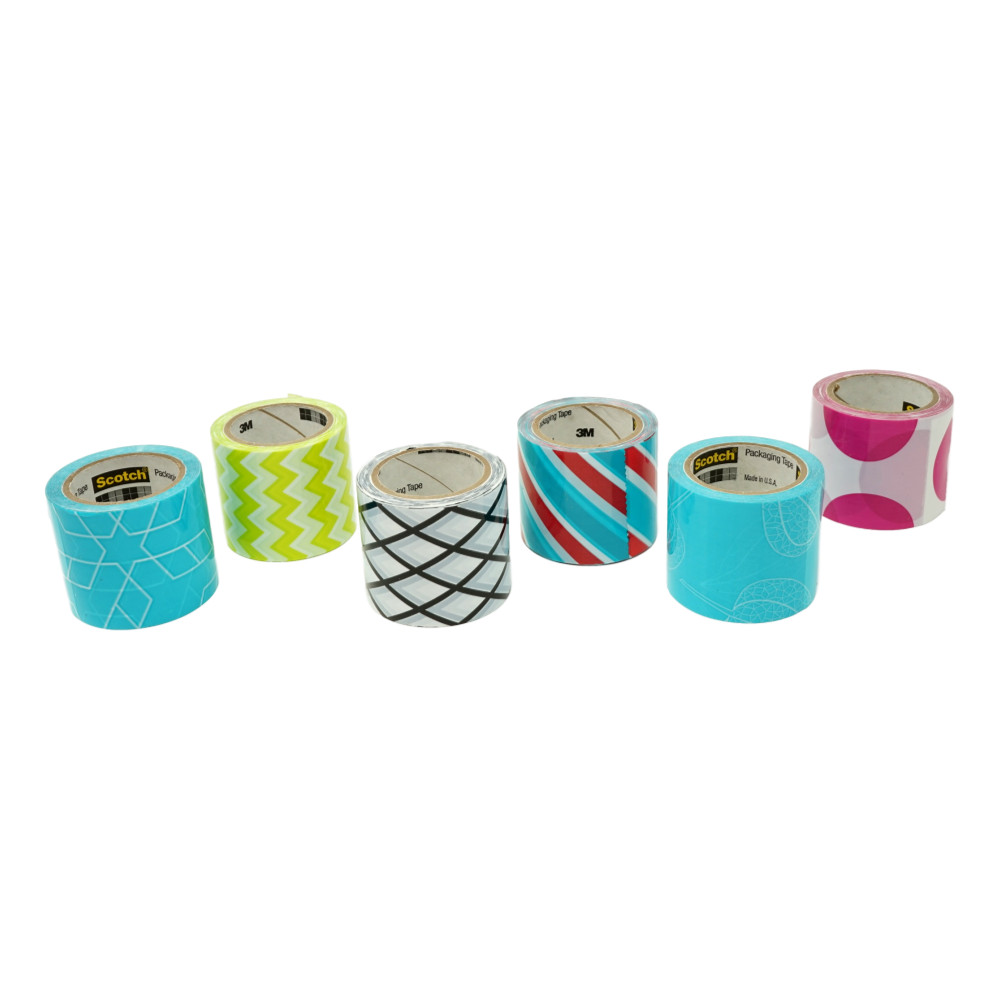 Scotch Expressions Packaging Tape 6 Refills (1.88 x 14 Yards Each, 6 Designs)