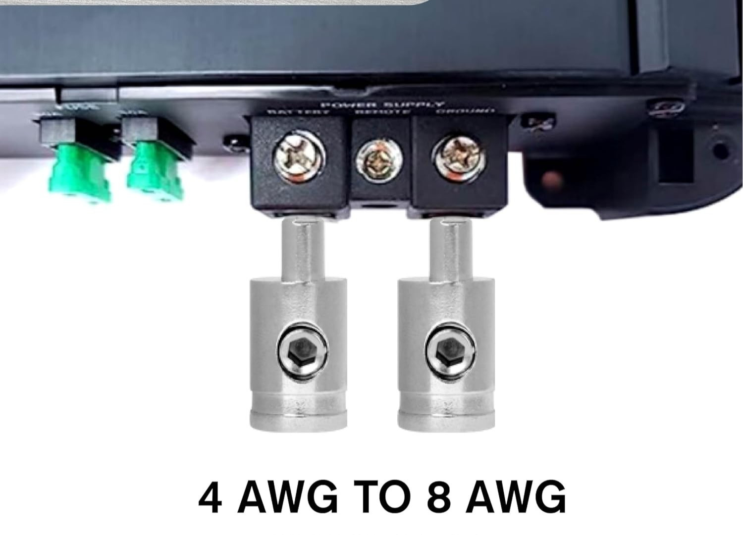 Amp 2 Input Reducers Wire Reducer 4 Gauge to 8 Gauge Car Audio Power/Ground