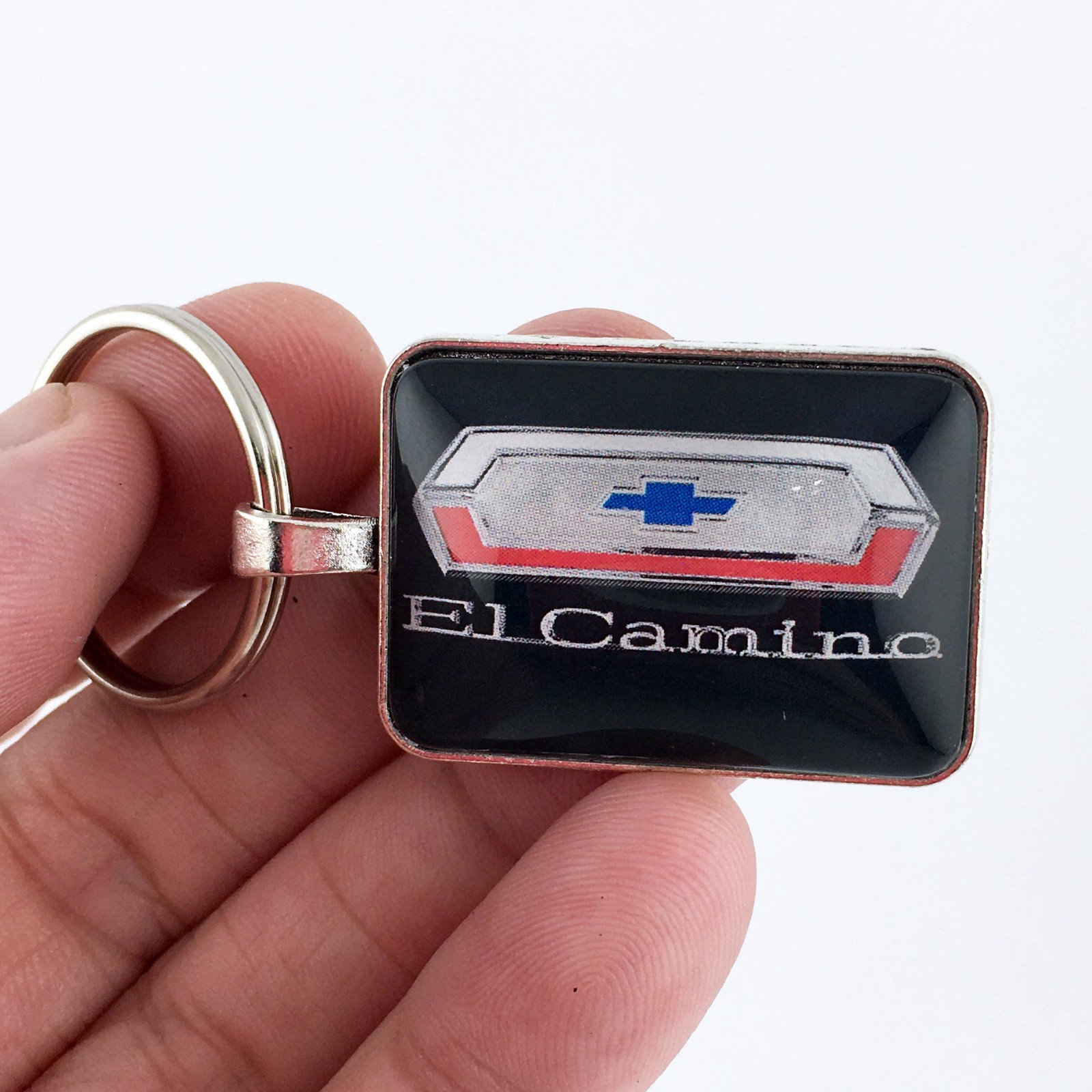 Vintage 69-70 Chevrolet El Camino Chrome Tailgate Emblem 1 x 1.25" Inch Keychain