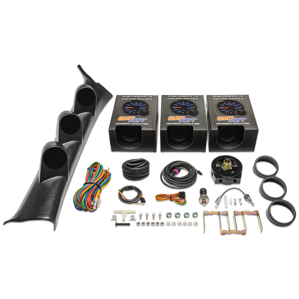 GlowShift Boost, Oil PSI, Oil Temp Gauges + Pod for 08-14 Subaru Impreza WRX