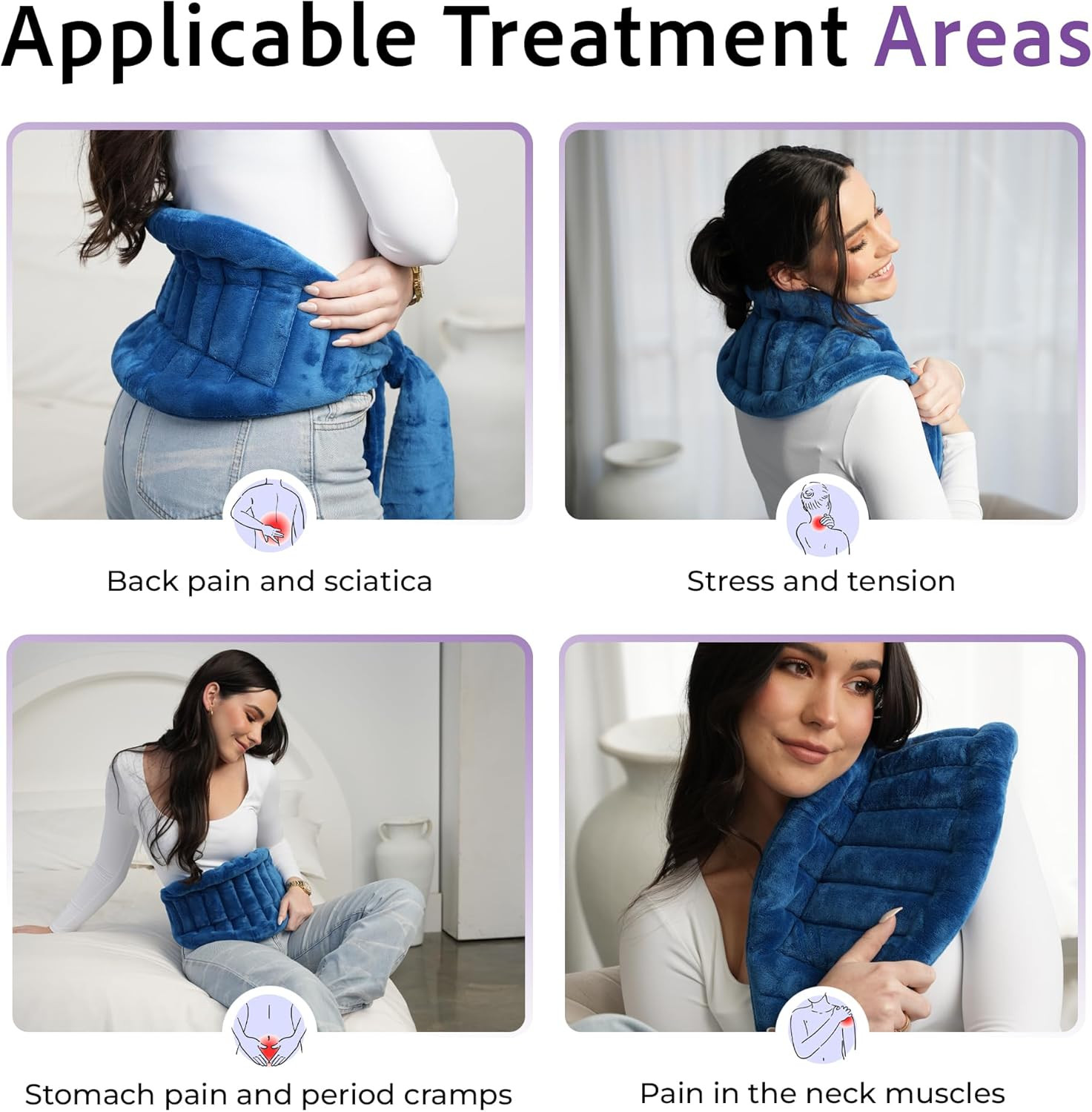 Microwavable Heating Pad for Back Pain Relief – Moist Heat Pack for Neck & Shoul