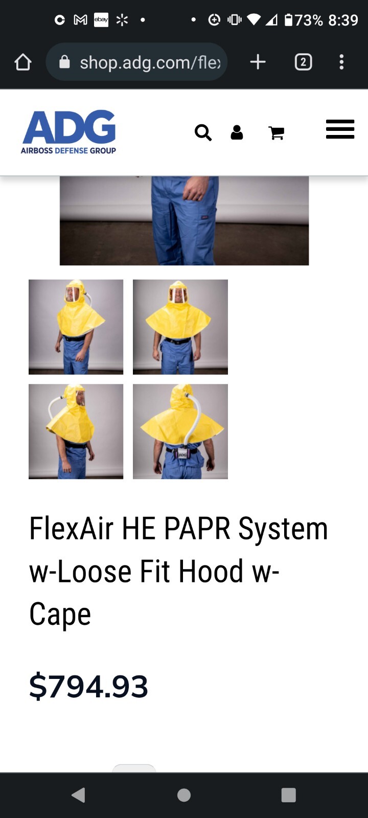 FlexAir Powered Air Purifying Respirator with blower hood AirBoss Defense PAPR
