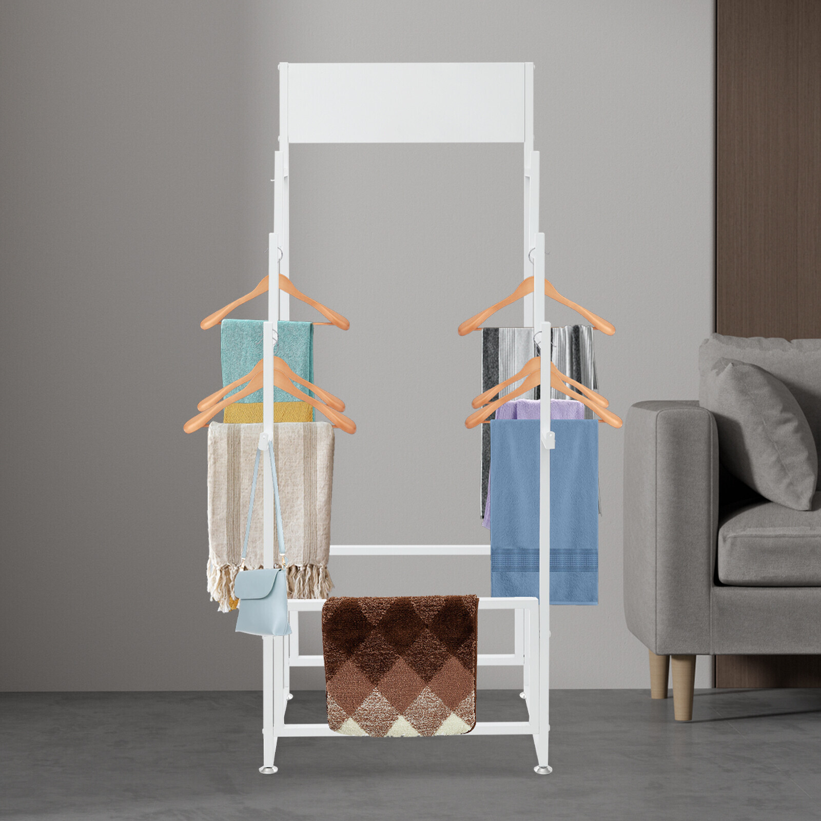 Floor Standing Carpet Display Stand Commercial Organizer Holder f/Displaying Mat