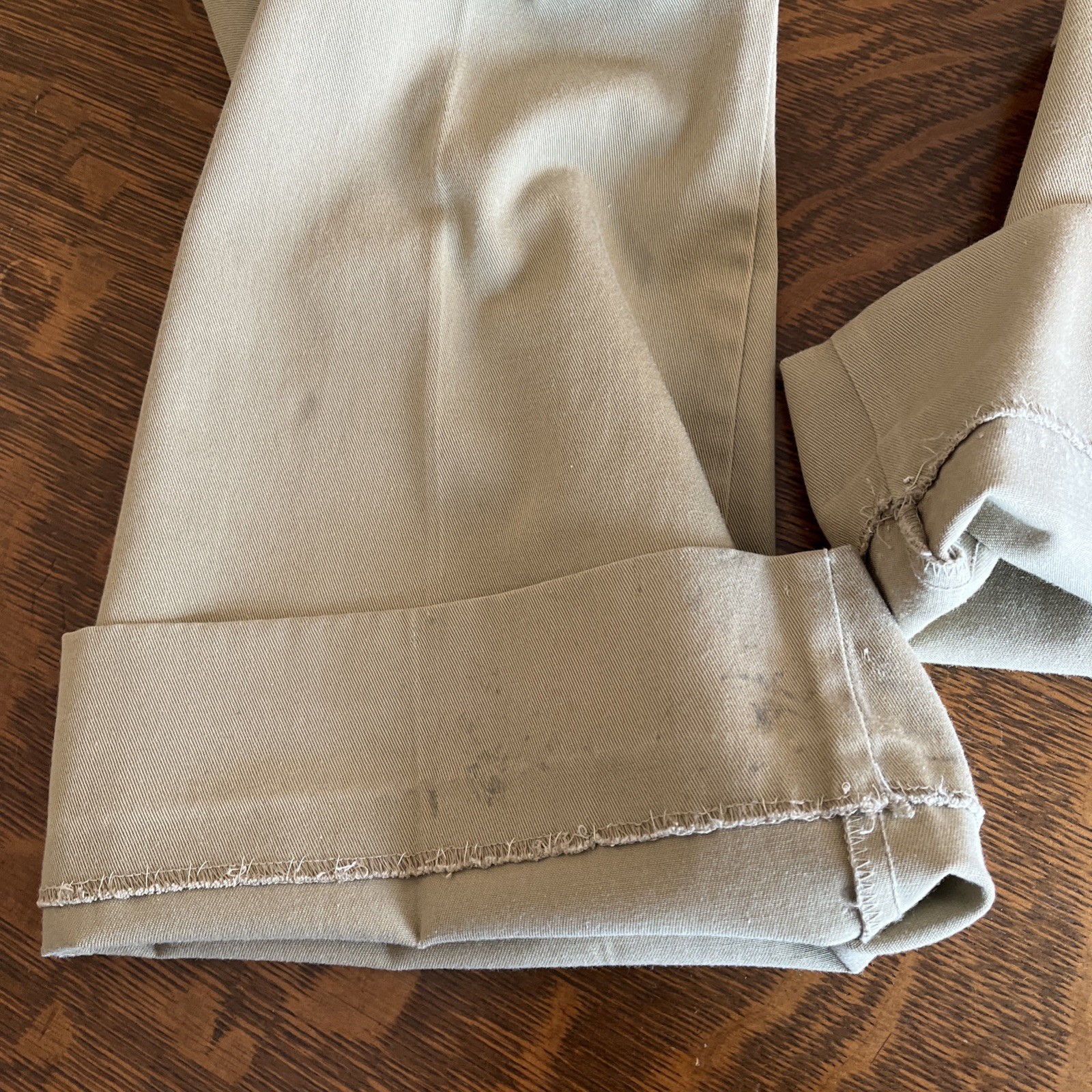 Vintage 70s Mens Bell Bottom Flare Pants Tan Cotton Waist 30 Inseam 31 Wright