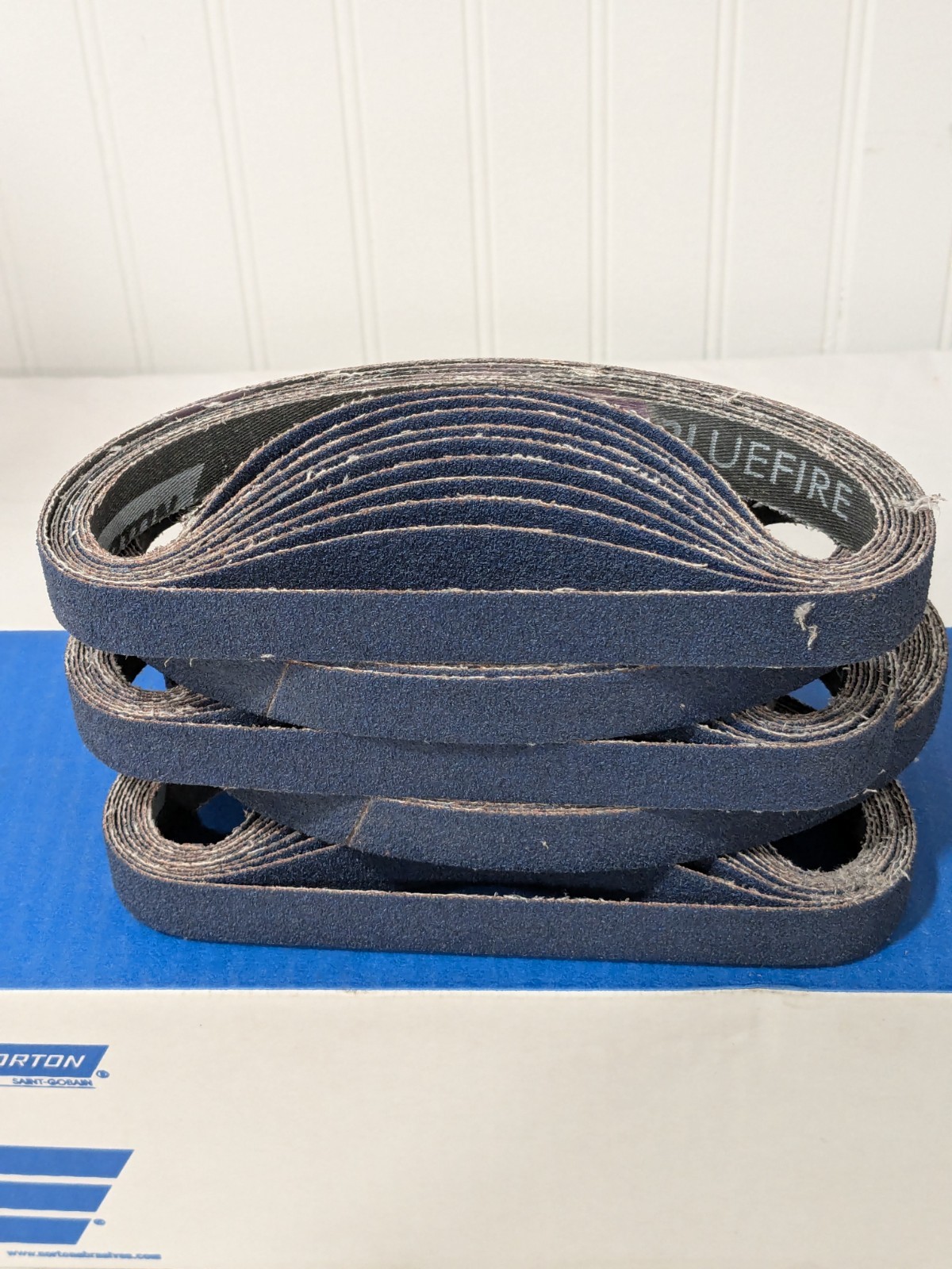 (50) Norton Abrasive Belt: 3/4" W, 18" OAL, 60G, Zirconia Alumina 78072709590