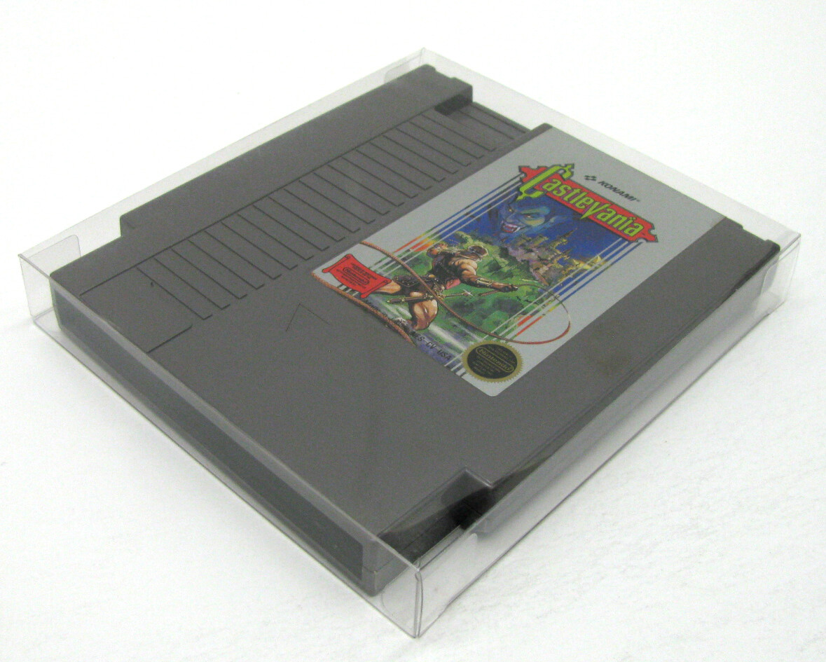 10x NINTENDO NES GAME CARTRIDGE - CLEAR PROTECTIVE BOX PROTECTOR SLEEVE CASE