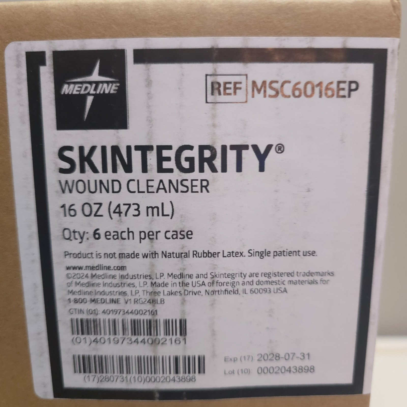 *NEW* Medline SKINTEGRITY Wound Cleanser 16oz Bottle Full CASE of 6, SEALED