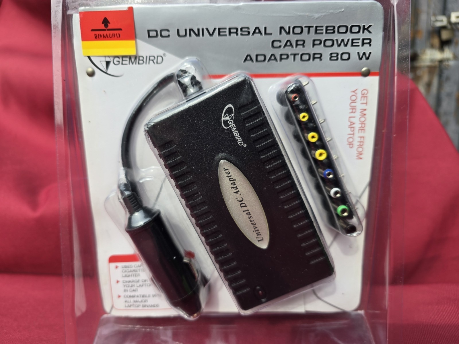 DC UNIVERSAL NOTEBOOK CAR POWER ADAPTOR 8O W, GEMBIRD