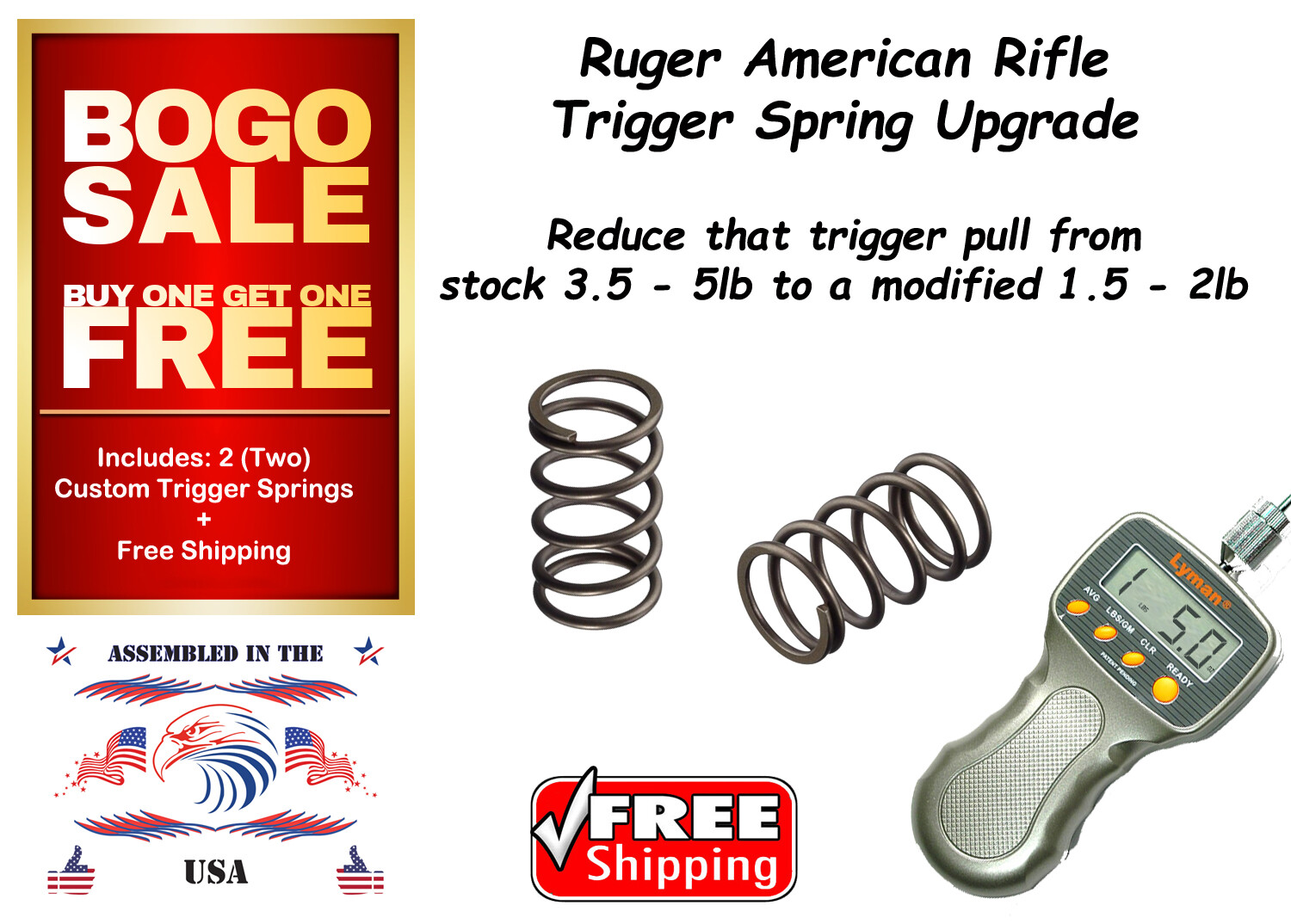 For Ruger American Rifle Reduced Pull Spring Upgrade 1.5 lb
