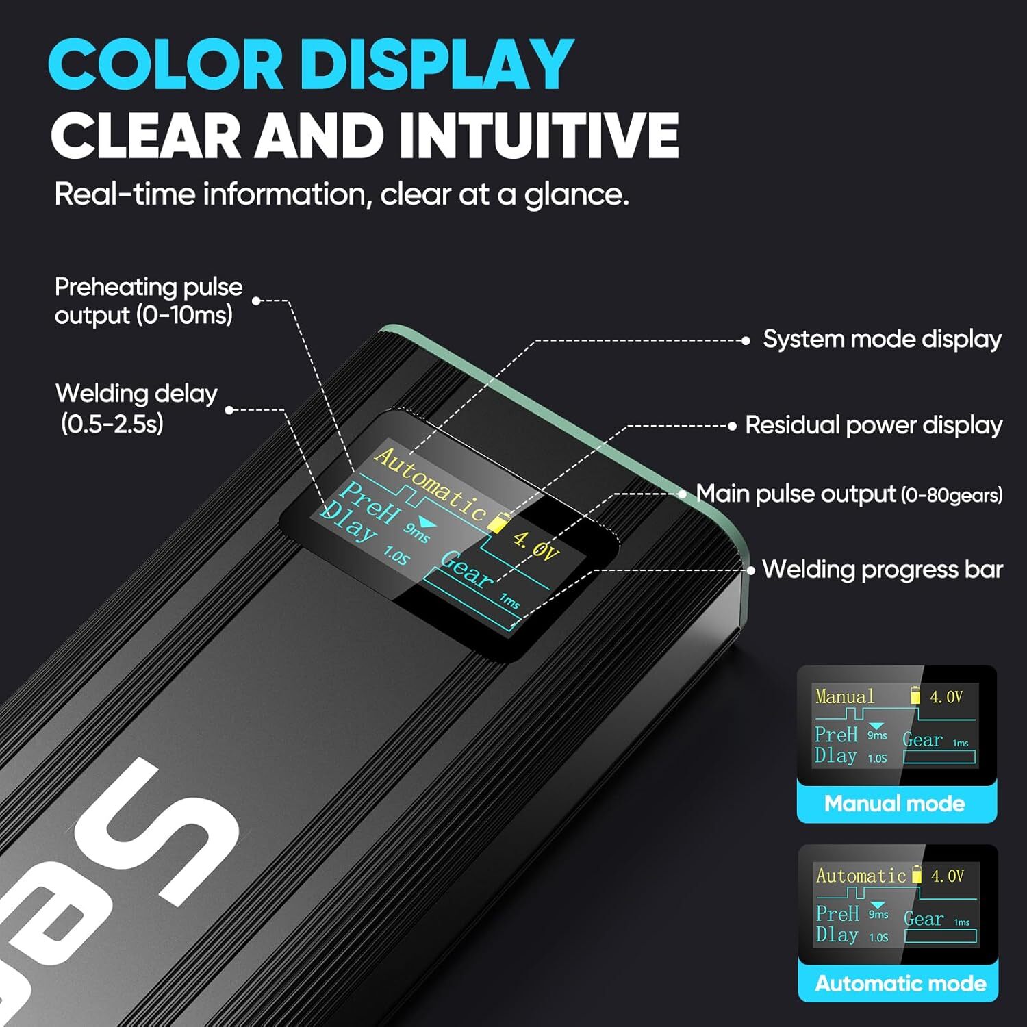 5000mAh Portable Spot Welder LCD Screen 80 Gear Adjustable DIY fr 18650 26650