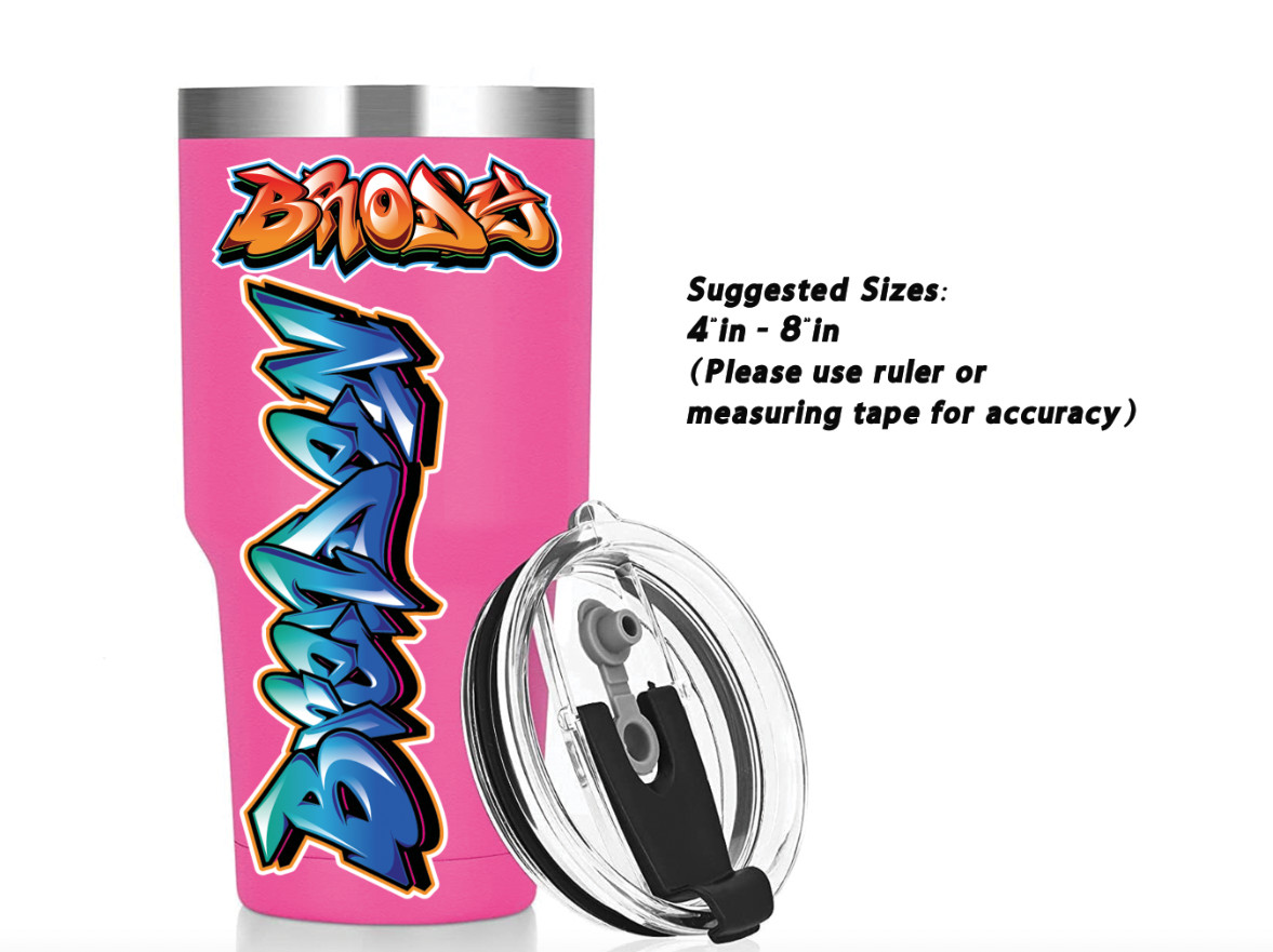 Custom Personalized Vinyl Graffiti Name Decal Sticker | Car Window Tumbler Wall