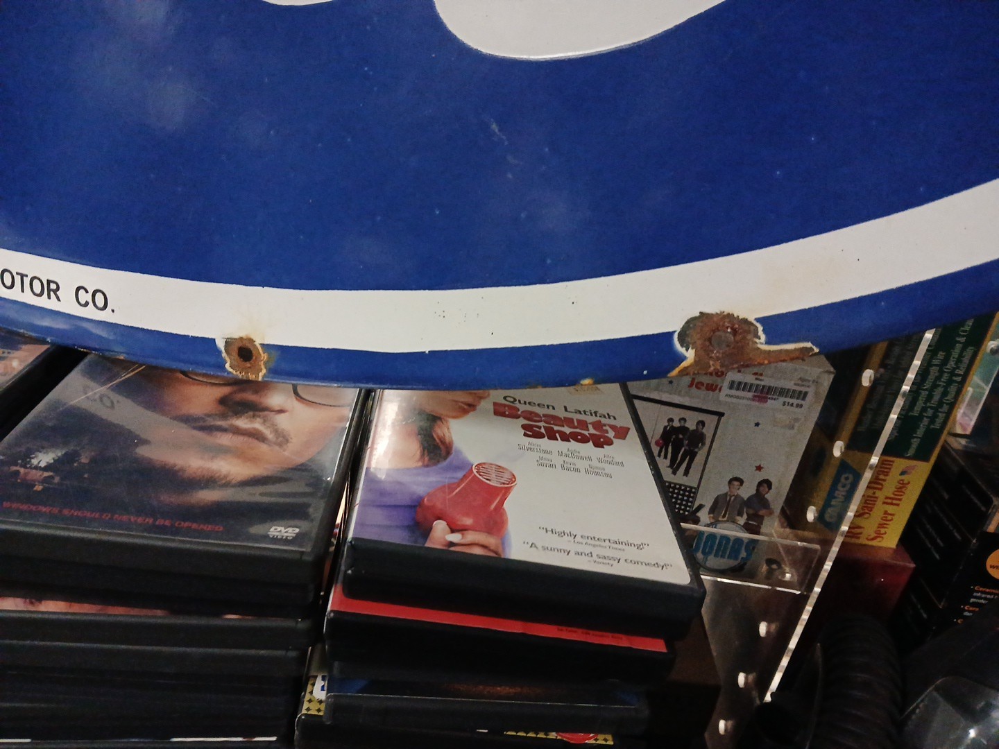 VINTAGE LARGE FORD PORCELAIN METAL SIGN 4FT CAR TRUCK AUTO DEALER SALES SERVICE