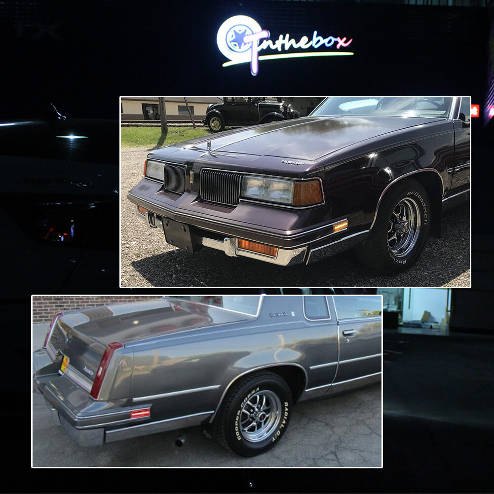 4X LED Side Marker Lights Clear Lens Front Rear For 81-88 Oldsmobile Cutlass 442