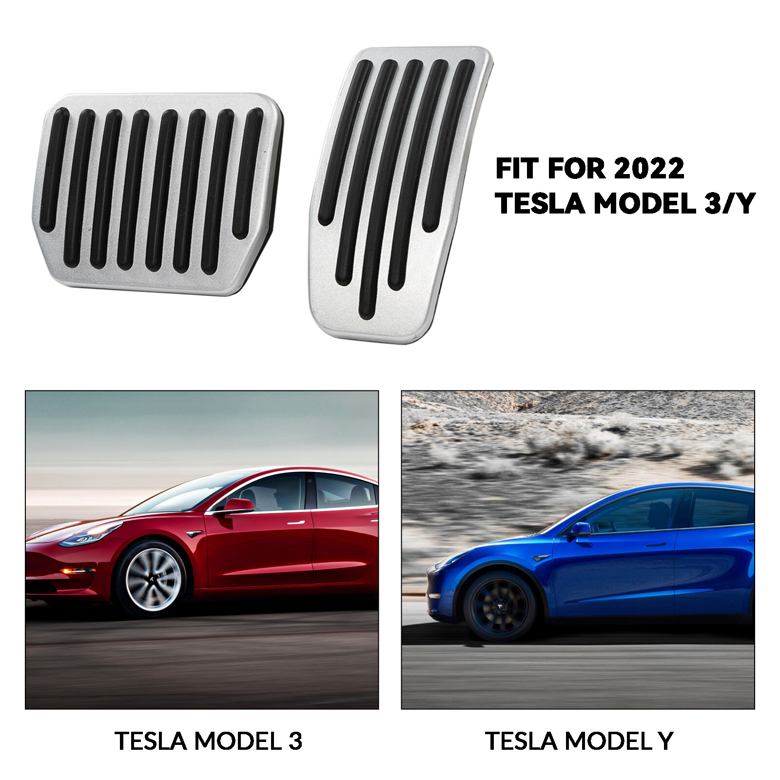 AntiSlip Foot Pedal Pads Aluminum Non-Slip Cover Accessories For Tesla Model 3/Y