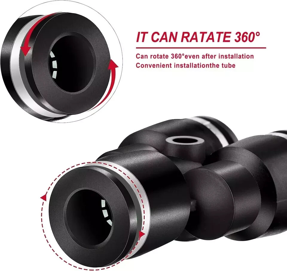 Air Line Tubing Kit 1/4'' OD 50ft Nylon Hose 1/4'' NPT Push to Connect Fittings