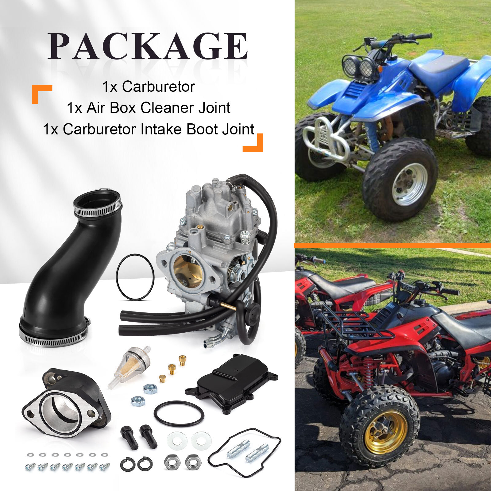 Carburetor & Intake Boot Joint & Air Box Cleaner Joint For Yamaha Warrior 350