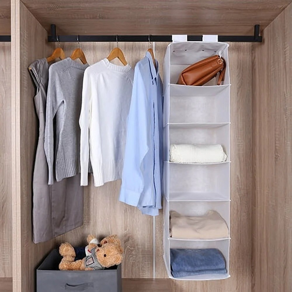 6 Shelf Hanging Closet Organizer Storage with Non Woven Fabric for Adult and