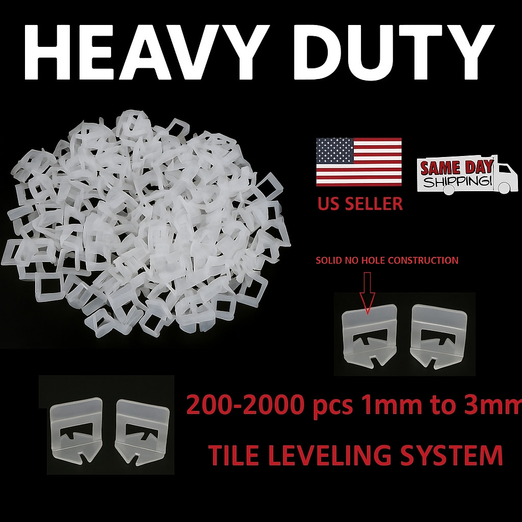 200-2000X Clip Tile Leveling System Kit Floor Wall 1-3mm Tile Spacer Tiling Tool