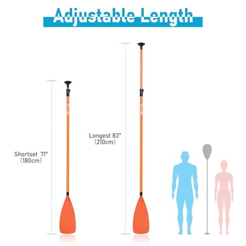 Paddle Board Paddle Effortless Adjustment & Transport Sup Paddle 3 210 Orange