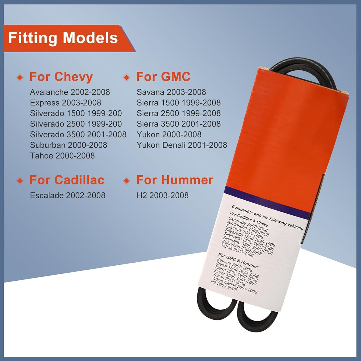 AC Compressor Belt 4PK960 For GM 12576447 For Chevy Silverado Sierra Yukon 960mm