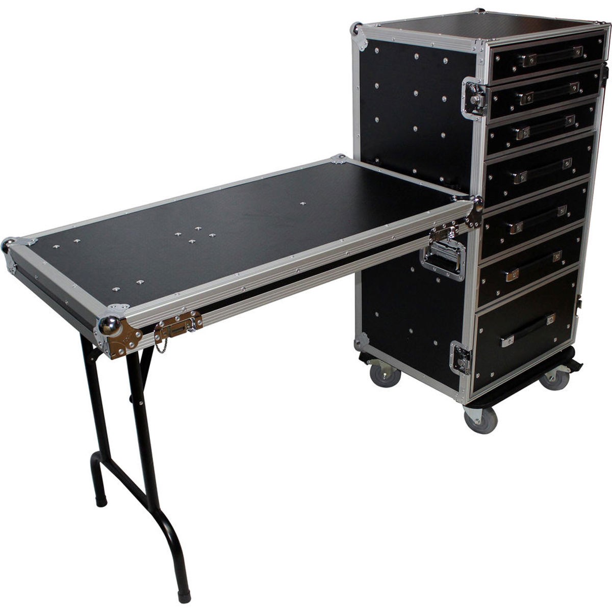 ProX XS-7DTW ATA-300 Style 7-Drawer Workstation Case with Side Table and Casters