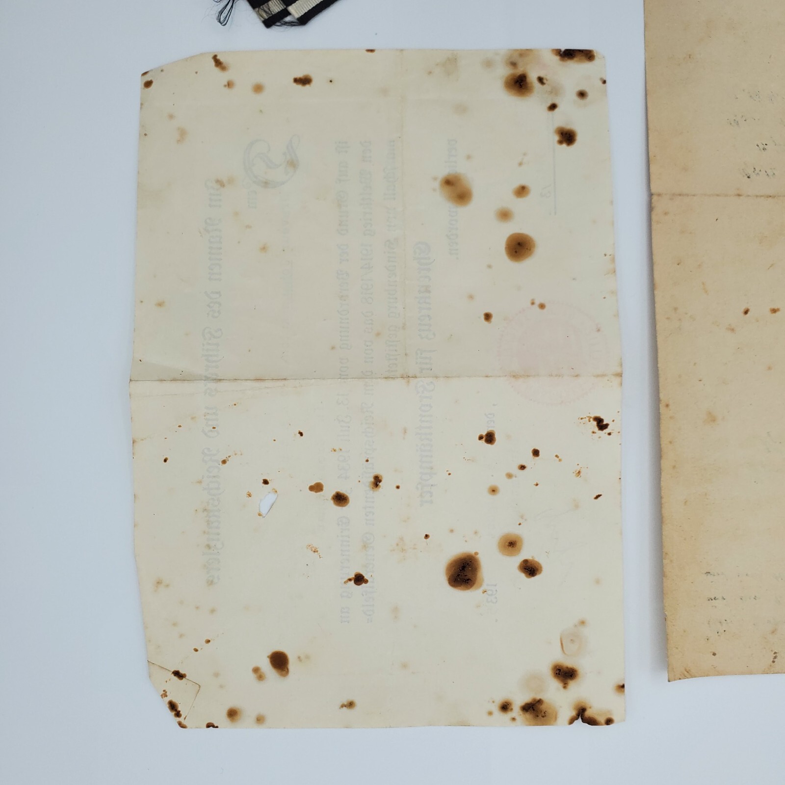 WWI WW1 Original German Somme veteran service record set award documents ribbon