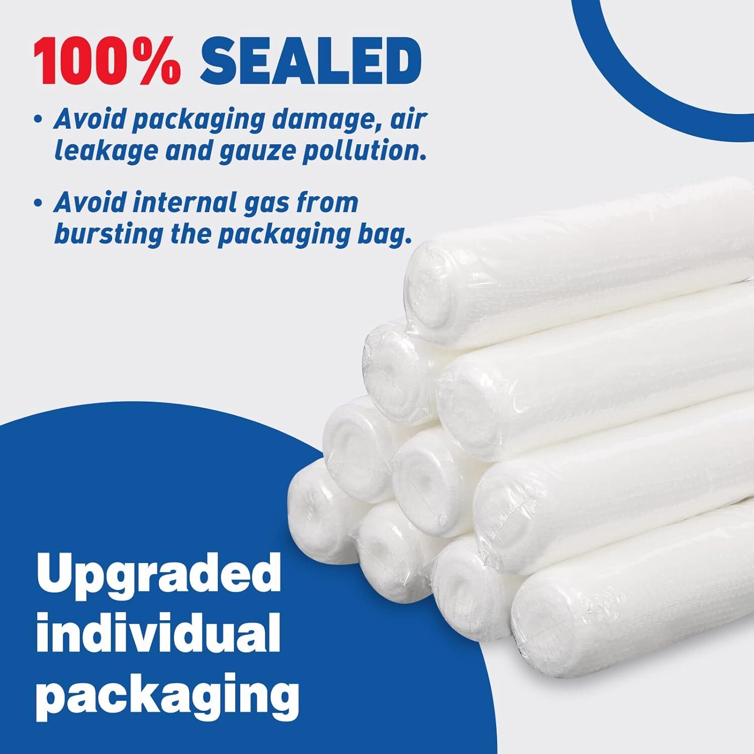 30 Pack Gauze Rolls Bandages, 4 in X 4.1 Yards, Premium Medical Supplies & First
