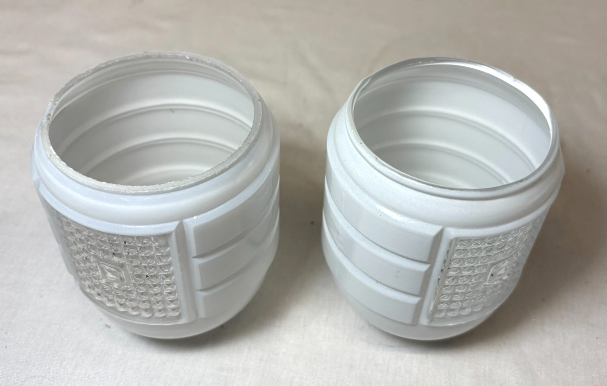 Chrome Sconce Pair Vtg Wall Light Fixture MCM Bathroom Art Deco USA #L92