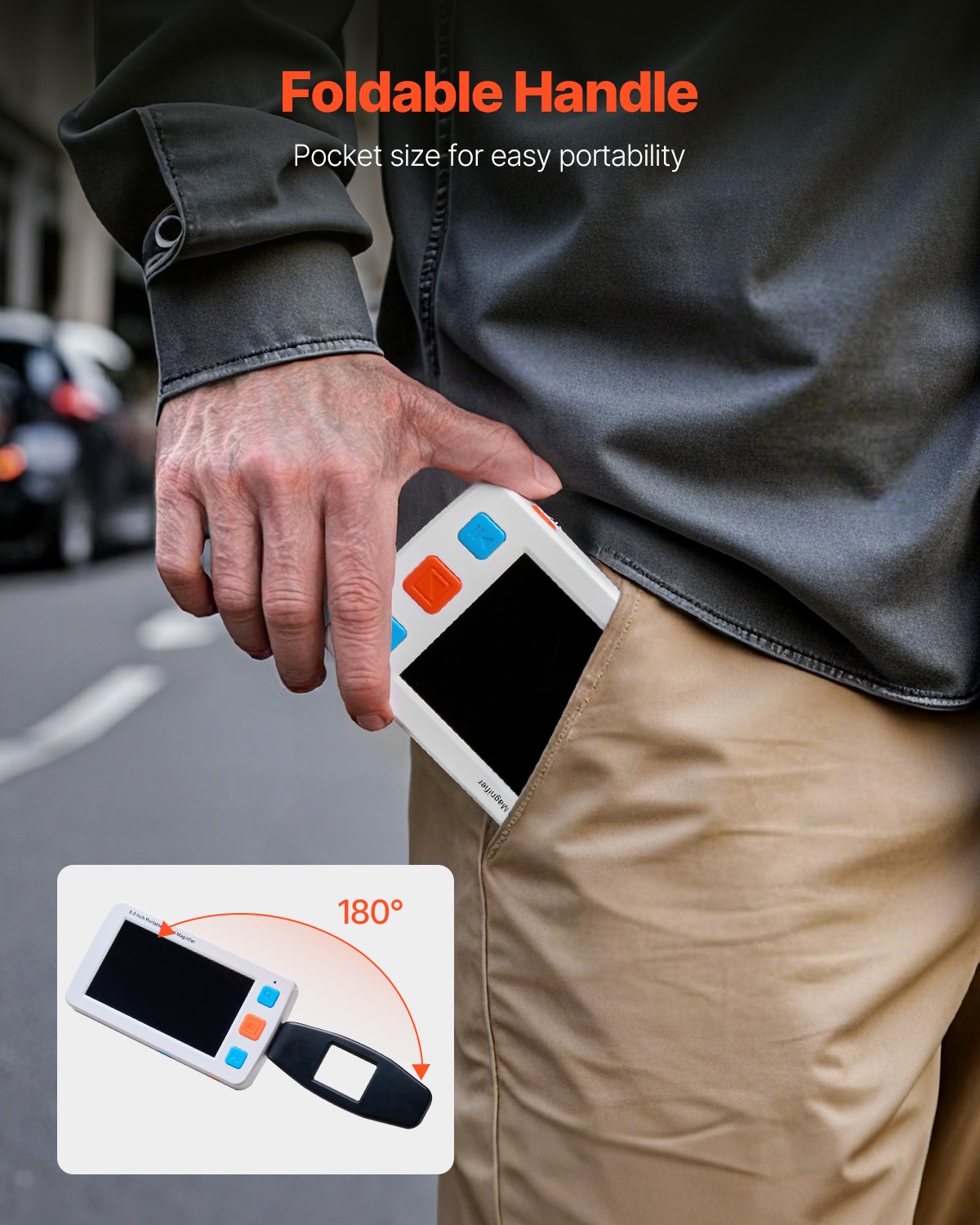 VEVOR Portable Digital Magnifier 5" HD Electronic Video Magnifier 4X - 32X Zoom