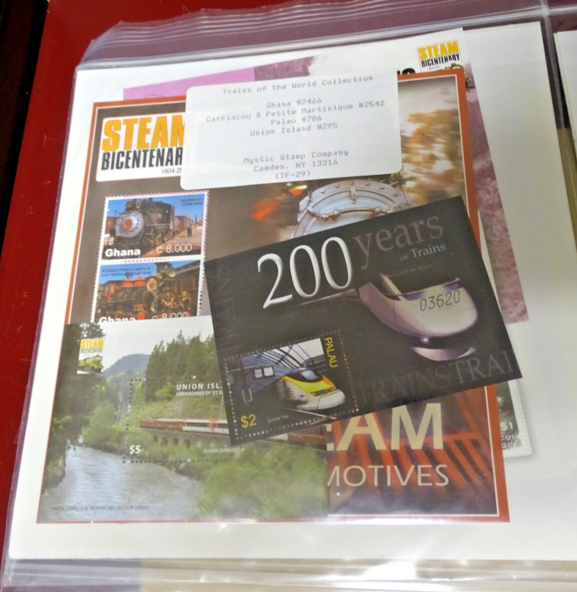 Trains of the World Stamp Collection Four(4) Sets Mystic Stamp "Mint"