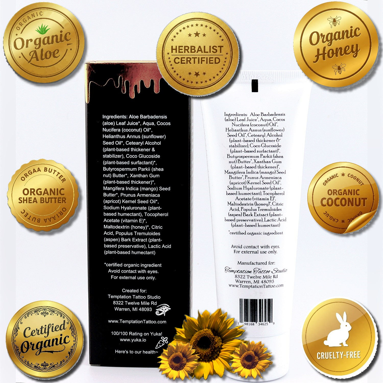 NevaFade™ Certified Organic Tattoo Lotion & Moisturizer | Before & Aftercare ♡