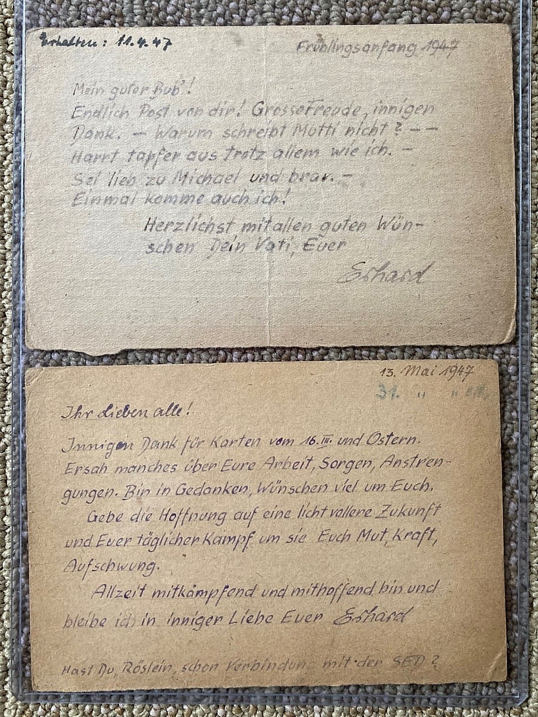 RARE! WW2 GERMAN PRISONER OF WAR FAMILY CORRESPONCE ARCHIVE (BERLIN-MOSCOW) 1946