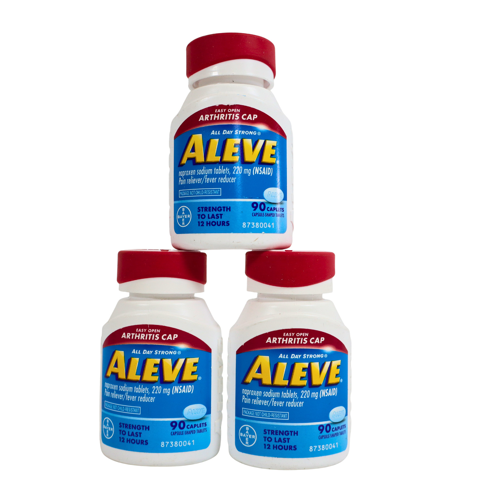 3PK Aleve Naproxen Sodium Arthritis Pain Reliever & Fever Reducer 90ct EXP03/26+