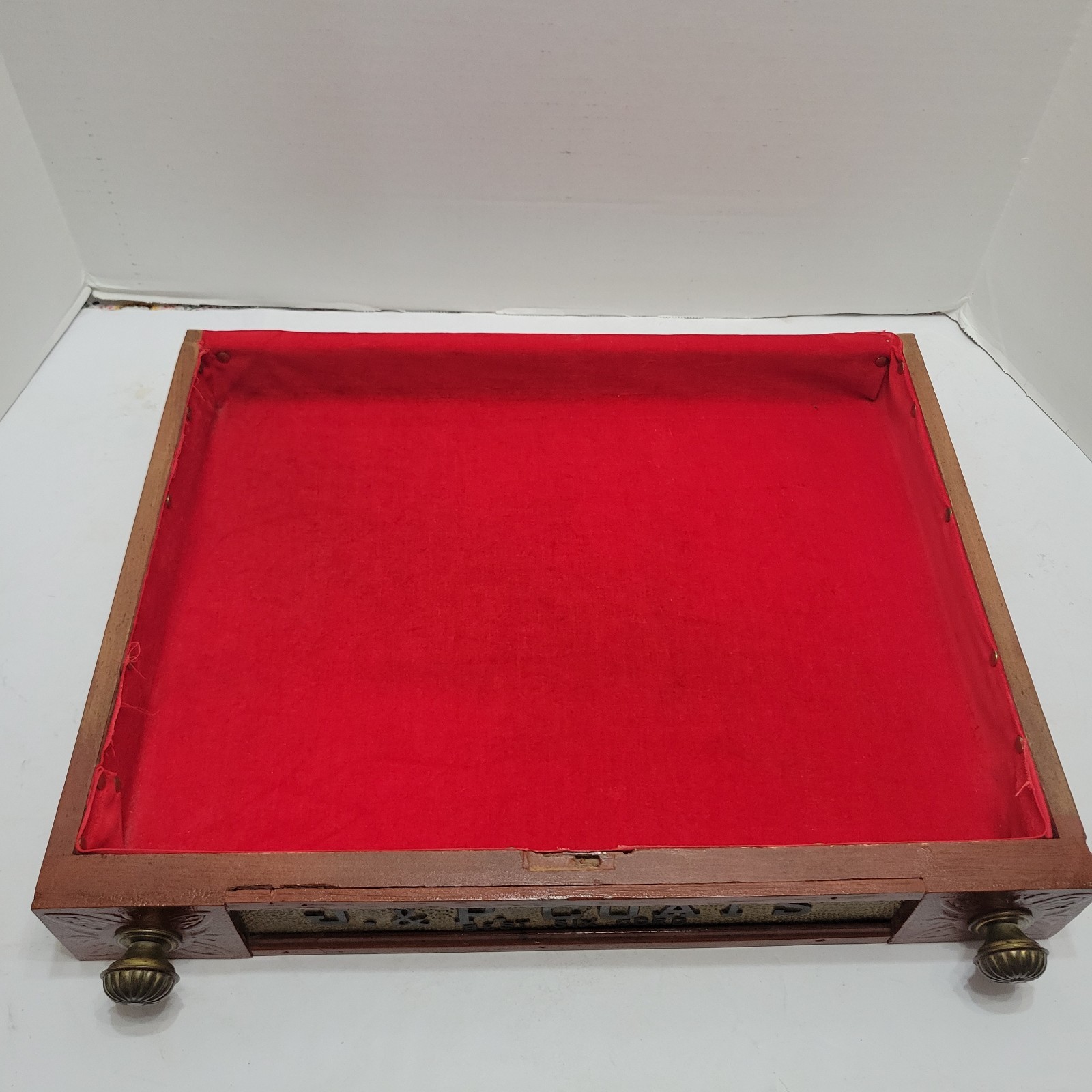 Antique J & P Coats 2 Draw Wood Spool Cotton Cabinet Counter Top Store Display