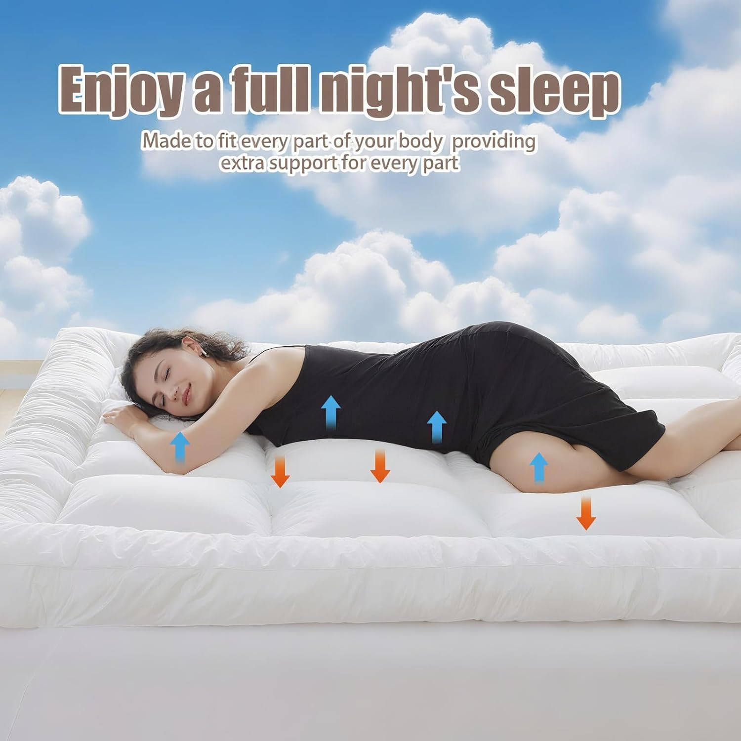 5 Inch Memory Foam Mattress Topper Queen for Back Pain Extra Soft Pillow Top...