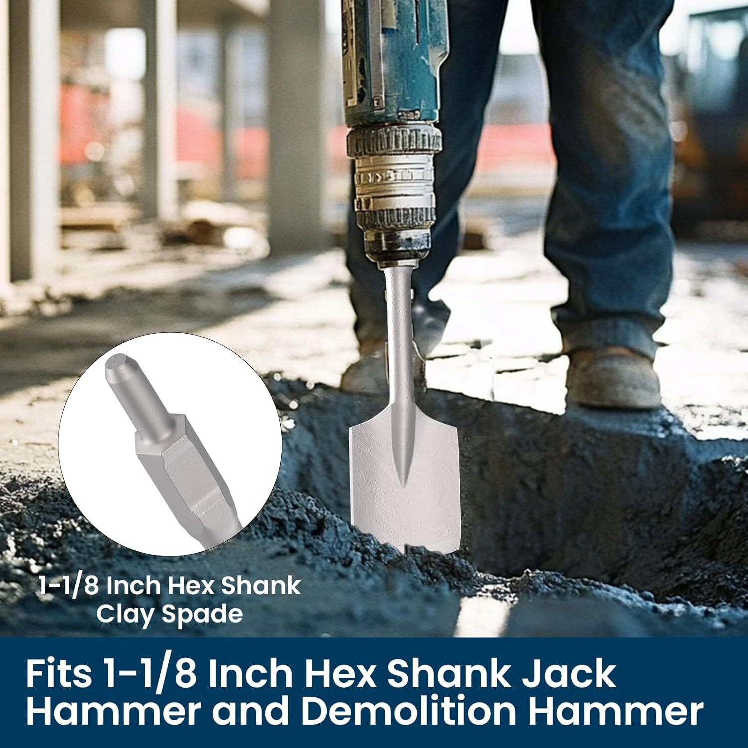 1PC SDS MAX Clay Spade Scoop Square Flat Shovel Chisel Bit for Jack Hammer Drill
