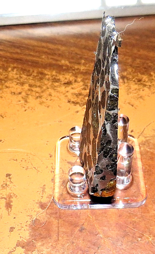 46 gm SERICHO pallasite Meteorite slice wedge shape from Kenya std olivine JAL