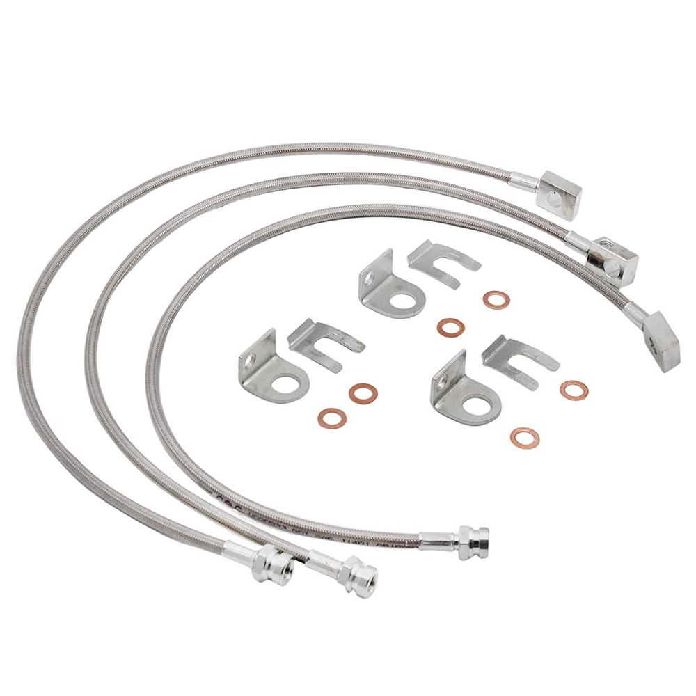 Extended Stainless Brake Lines For 87-06 Jeep Wrangler TJ YJ 84-01 Cherokee XJ