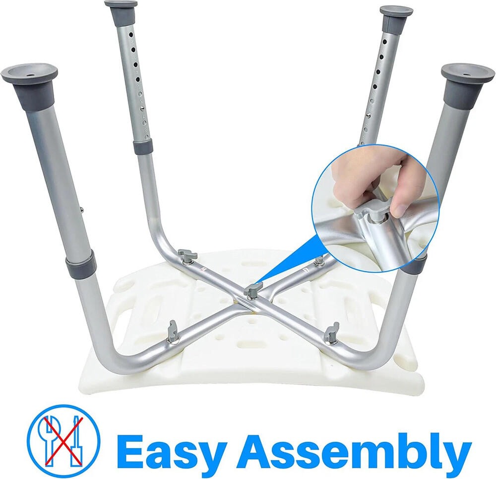 Shower Chair Seat 350lb Bath Stool Padded Height Adjustable Bathtub Seat Bench