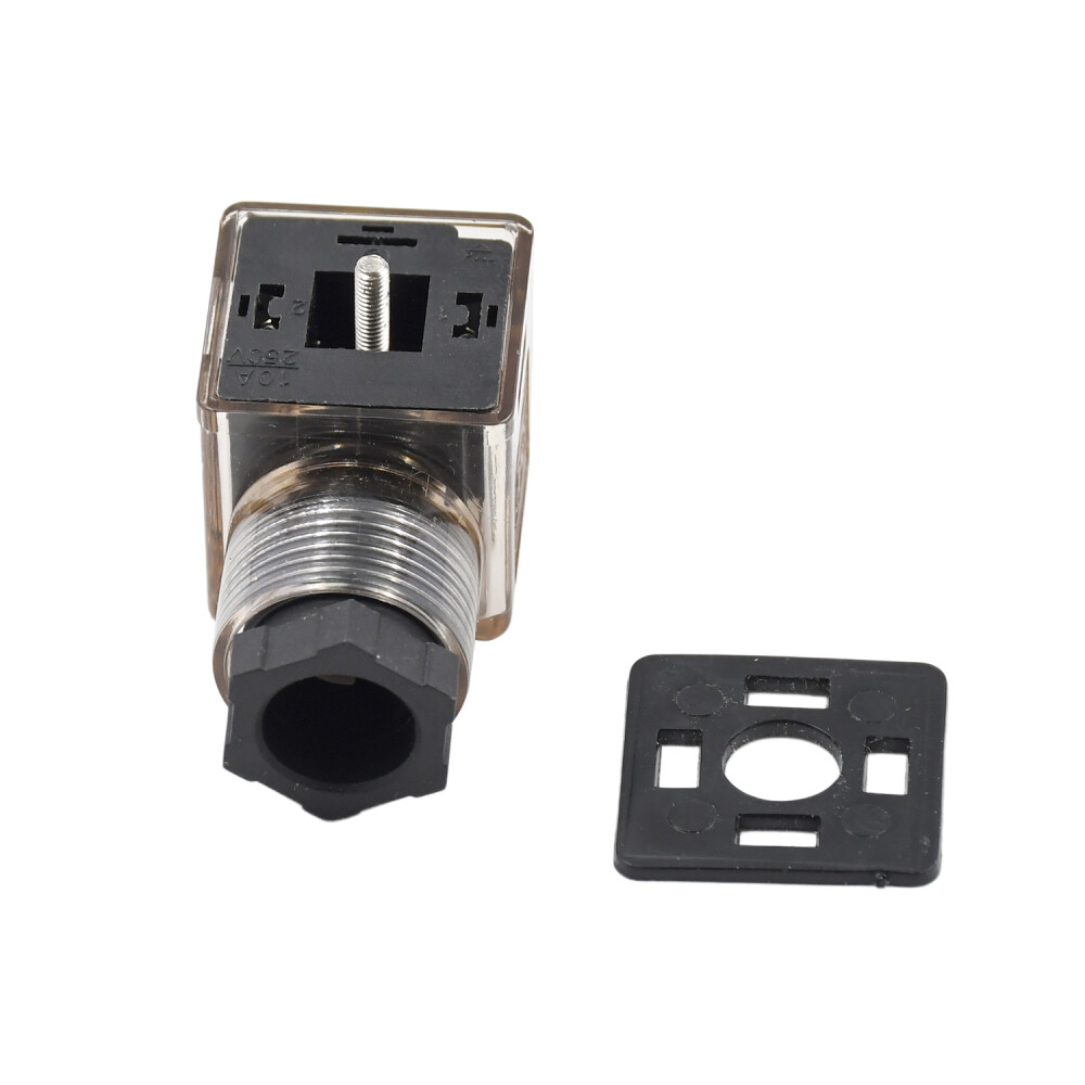 DIN 43650 Type-A 3 Prong Connector Plug For Solenoid Valve Coil DC 12V 24V
